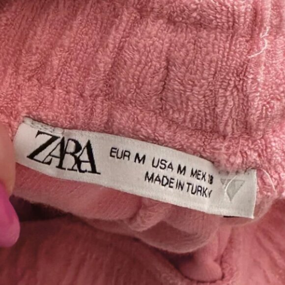 Zara Shorts Medium pink terry cloth shorts Terry Toweling - Picture 2 of 2